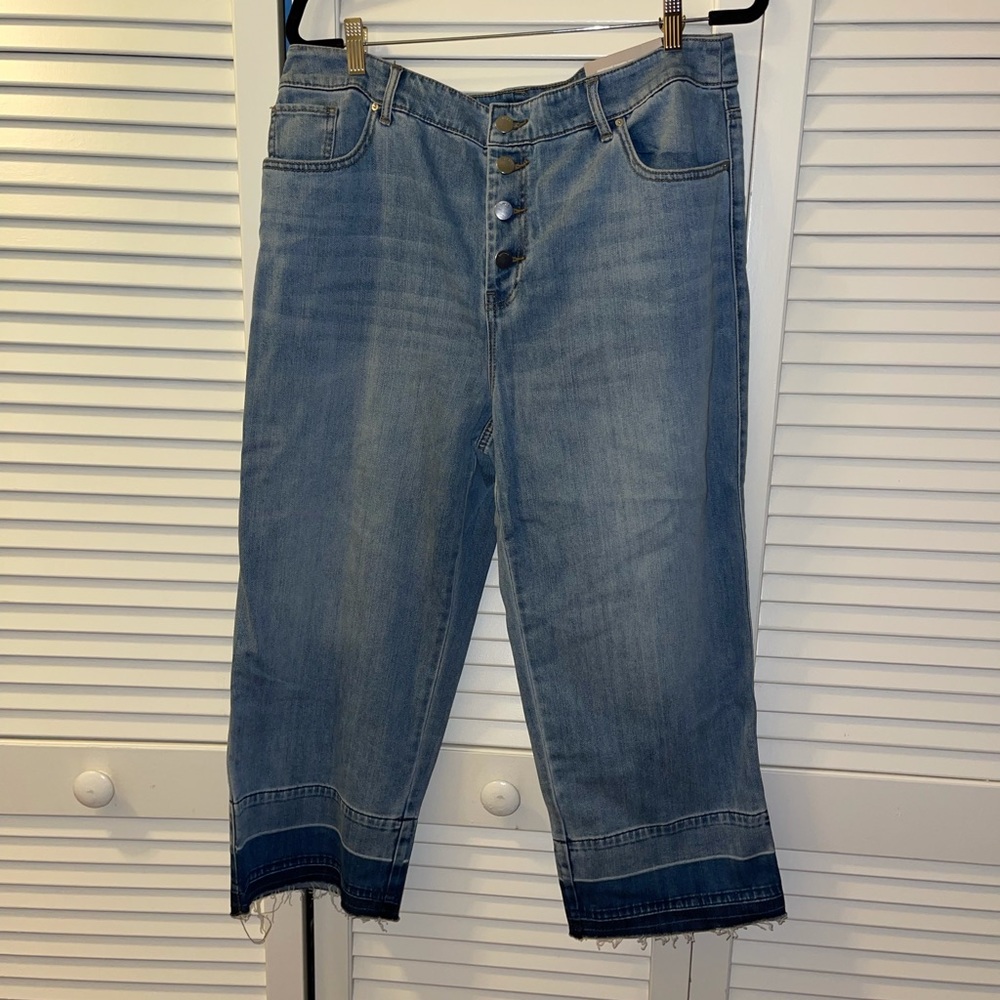 💖Chicos Butterfly Crop Denim - Helix Indigo